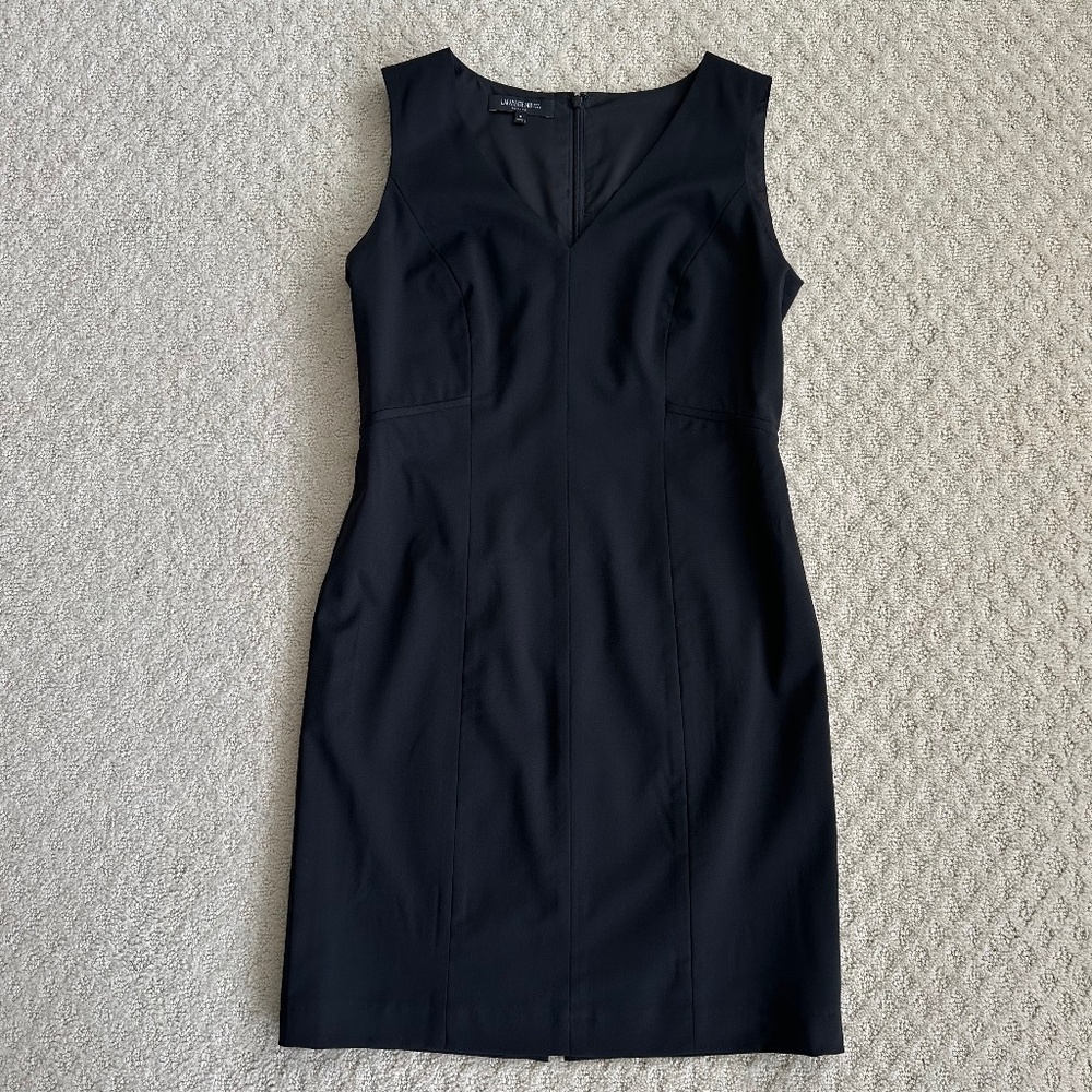 Lafayette 148 New York Sleeveless Stretch Virgin Wool Dress Black 6P Classic